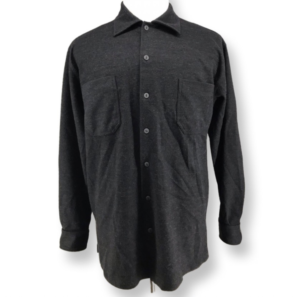 Armor Lux France poly lane button front  casual  shirt size small charcoal gray
